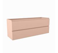 Mondiaz Hay Meuble sous vasque - 130x40x50cm - 2 tiroirs - softclose - 1 découpe droite - Rosee M45204Rosee