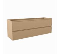 Mondiaz Hay Meuble sous vasque - 140x40x50cm - 4 tiroirs - softclose - 1 découpe gauche - Oro M45230Oro