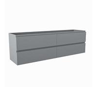 Mondiaz Hay Meuble sous vasque - 160x40x50cm - 4 tiroirs - softclose - 2 découpes gauche et droite - Plata M45237Plata