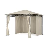 Mondo Pavillon de jardin avec auvent 295x262x295 acier polyester beige