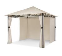 Mondo Pavillon de jardin avec auvent 295x262x295 acier polyester beige
