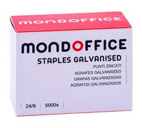 MONDOFFICE Agrafes 24/6 en acier galvanisé - Capacité 20 feuilles - Boîte de 5000