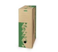 MONDOFFICE Boîte archives carton recy os 10 cm - Kraft / Vert - Lot de 10