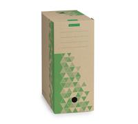 MONDOFFICE Boîte archives carton recy os 15 cm - Kraft / Vert - Lot de 10
