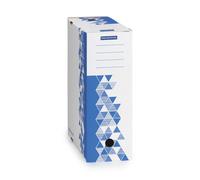 MONDOFFICE Boîte archives Premium - Dos 12 cm - Bleu - Lot de 10