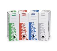 MONDOFFICE Boîte archives Premium - Dos 12 cm - Coloris assortis - Lot de 10