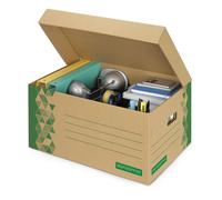 MONDOFFICE Caisse archives couvercle solidaire en carton recyclé - Kraft