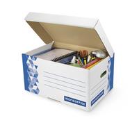 MONDOFFICE Caisse archives Premium - Capacité 6 boites dos 8 cm - Bleu