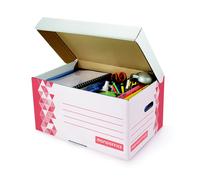 MONDOFFICE Caisse archives Premium - Capacité 6 boites dos 8 cm - Rouge