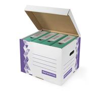 MONDOFFICE Caisse multi-usage format cube montage automatique en carton - Blanc