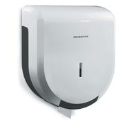 MONDOFFICE Distributeur de papier toilette Jumbo en ABS pour bobine mini de 200 m - Blanc