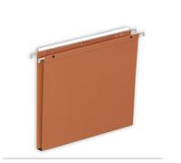 MONDOFFICE Dossier suspendus pour tiroir A4 Kraft 230g - Bouton pression - Fond V - Orange - Lot de 25