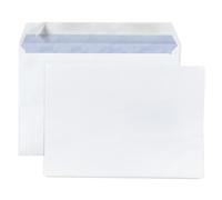 MONDOFFICE Enveloppe blanche C5 162 x 229 mm 80g sans fenêtre - autocollante bande protectrice - Lot de 500