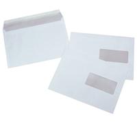 MONDOFFICE Enveloppe blanche C5 162 x 229 mm 90g fenêtre 45 x 100 mm - autocollante bande protectrice - Lot de 500