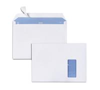 MONDOFFICE Enveloppe blanche Premium C4 229 x 324 mm 100g fenêtre 50 x 100 mm - autocollante bande protectrice - Lot de 250