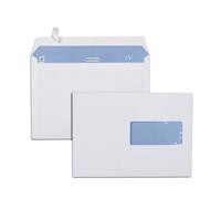 MONDOFFICE Enveloppe blanche Premium C5 162 x 229 mm 90g fenêtre 45 x 100 mm - autocollante bande protectrice - Lot de 500