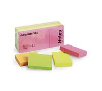 MONDOFFICE Notes repositionnables 38 x 51 mm - Assorties Néon - Lot 12 blocs de 100 feuilles