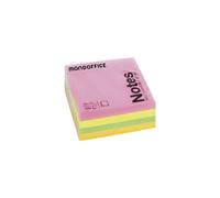 MONDOFFICE Notes repositionnables 76 x 76 mm - Assorties Néon - Bloc de 400 feuilles