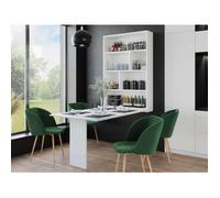 Mondrian - table murale rabattable avec rangements - 4 personnes - Blanc
