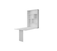 Mondrian - table murale rabattable avec rangements - 4 personnes - Blanc