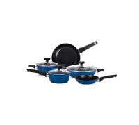 MONETA Blue Note Lot de 8 casseroles et poêles à induction antiadhésives avec fond brossé, sans PFOA ni nickel, convient à tous les pains de cuisson