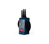 MONETA BlueNote Tris Poêles anti-adhésives 20 + 24 + 28 cm - Lot de poêles à induction sans PFAS PFOA et nickel, aluminium avec poignées en bakélite