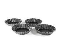 Moneta Eden Tart Set, Moule à Gâteau avec Surface en Aluminium Recyclé Utilisable au Four, Revêtement Anti-Adhésif et Anti-Rayures, Lavable au Lave-Vaisselle, Set de 4 pièces, 11cm