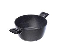 Moneta Etnea Casserole avec 2 poignées, Revêtement anti-adhésif et anti-rayures surface en pierre, Lavable au lave-vaisselle, 20 cm (Sans Induction)