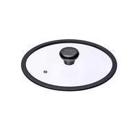Moneta Etnea Couvercle en Verre Trempé avec Rebord en Silicone, Résistant aux Hautes Températures, Revêtement Effet Pierre, Compatible Lave-Vaisselle, 24 cm