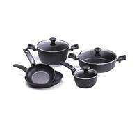 Moneta Etnea set de cuisson, 8 pcs., poêle, casserole, poêle à servir, marmite, casserole à manche, couvercle, aluminium / verre, 0018656508