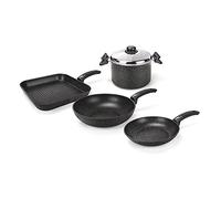 Moneta Etnea Student Set de 5 Casseroles et Poêles, Revêtement anti-adhésif et anti-rayures surface en pierre, Lavable au lave-vaisselle