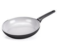Moneta Futura, ronde, poêle polyvalente, grise, revêtement céramique, aluminium, revêtement céramique, électrique, gaz, halogène, induction, plaque étanche