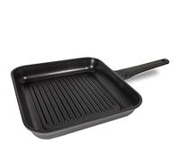 Moneta Lirica Poêle Grill, Poêle à Induction Grill Antiadhésive et Anti-Rayures, Revêtement Extérieur Noir Satiné, Poêle à Frire Adaptée à Tout Type de Cuisinière, lavable au Lave-vaisselle, 28x28 cm