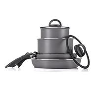 Moneta Melodia Finegres Minispace Batterie Cuisine 7 pièces, revêtement naturel FineGres (NO PFAS), également pour induction. 100% Made in Italy.