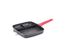 Moneta Pro Grill, Poêle Grill à Induction Multifonction avec Poignée, Revêtement Antiadhésif, Anti-rayures, Poêle Adaptée à toutes les Cuisinières , Lavable au Lave-vaisselle, 31x33cm