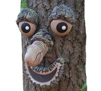 Monetais 1 Paquet de Visages d'arbre Lumineux, décoration d'extérieur en résine imperméable, décorations fantômes 'écorce Amusantes pour Cour, Jardin, Patio