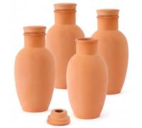 Monetais Paquet de 4 Globes à arrosage Automatique en Terre Cuite, système d'eau Automatique pour Plantes avec Pointes d'irrigation en Argile pour Plantes en Pot 'intérieur/extérieur