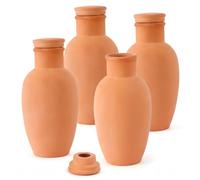 Monetais Paquet de 4 Globes d'arrosage pour Plantes en Terre Cuite, arrosage Automatique avec Pointes d'irrigation en Argile pour Plantes en Pot 'intérieur et 'extérieur