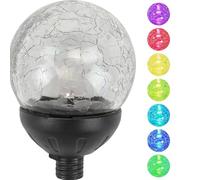 Monetais Pièces de rechange pour lampe solaire, 7 couleurs LED, ampoule en verre avec interrupteur, dessus de rechange étanche pour éoliennes d'extérieur