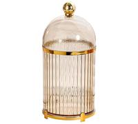Monetais Porte-cuillère à café en plastique rayé transparent avec couvercle, 1 paquet