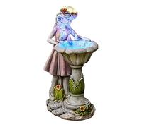 Monetais Statue de Jardin féerique en résine Solaire, Figurine d'ange Lumineuse extérieure