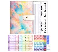 Money Saver Binder | A6 Budget Book with Cash Envelopes, Notebook Envelope Challenge Bill Organizer with Budget Cards for Adults Kids Planning School Home Travel Budgeting