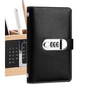 Money Saving Binder, A6 Leather Cover, Combination Lock Budget Book, Cash Envelope Organizer System, Sturdy Portable Design for Bill Financial Payment Home Apartment Dorm Office School Travel Outdoor
