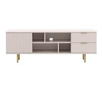 Best mobilier Meuble TV Monica 150 cm, 4 niches et 2 portes, Beige