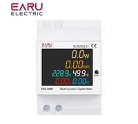 Moniteur AC sur rail DIN 6-en-1 110V 220V 380V 100A - Compteur de tension, courant, facteur de puissance, énergie active (KWh) et fréquence (Volt, Ampère) External CT