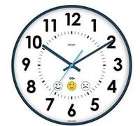 Orium Horloge CO2 analogique Quaelis 15 Ø35 cm affiche heure et qualité d'air Blanc/Bleu