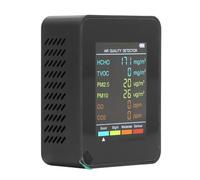 Moniteur de CO2, Détecteur de Dioxyde de Carbone Portable, Compteur de qualité de L'air Intérieur, écran LCD rétroéclairé, Testeur de CO2 TVOC HCHO PM2,5 PM10 avec Réveil, pour