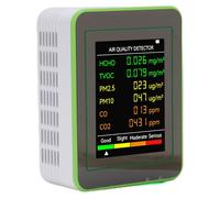 Moniteur de qualité de l'air 6 en 1, écran HD de 2,8 pouces, mesure du CO2, des PM2.5 et des PM10, batterie 1200 mAh