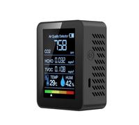Moniteur de Qualité de l'Air, Détecteur de dioxyde de carbone 5 en 1, moniteur de température/humidité et de qualité de l'air(Zwart)