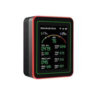Moniteur de Qualité de l'Air, Détecteur de qualité de l'air 15 en 1, CO2, température, humidité, moniteur de qualité de l'air(Zwart)